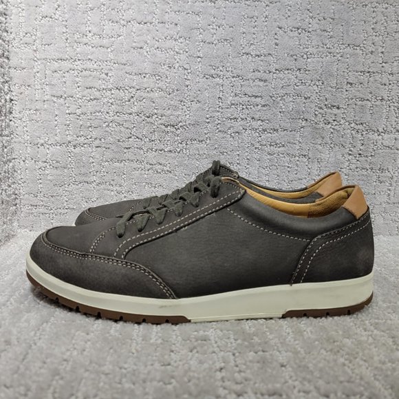 Mephisto Mens Size 7 Graphite Gray Low Top Leather Lace up Sneaker Shoes - Picture 1 of 8